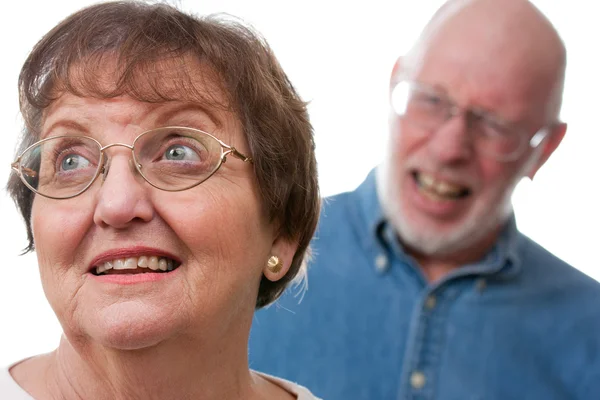 Äldre par i ett argument — Stockfoto