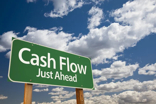 Cash Flow Green Road Sign — Stock Photo, Image