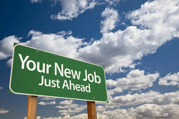 Your New Job Green Road Sign — Stock Photo, Image
