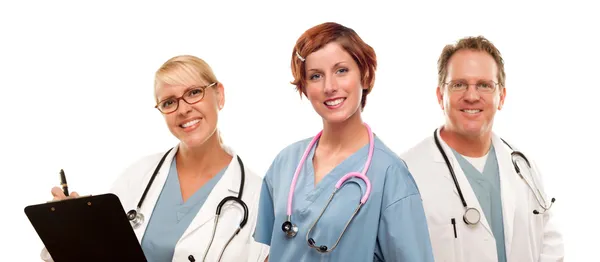 Group of Doctors or Nurses on a White Background — Stock Photo, Image