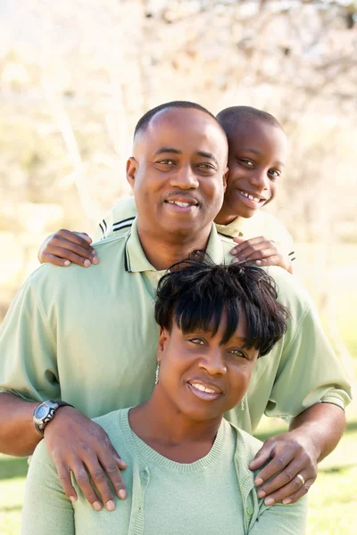 Hermoso retrato de familia afroamericana afuera — Foto de Stock