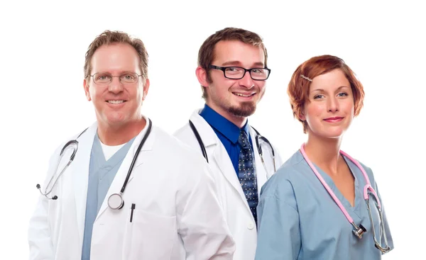 Group of Doctors or Nurses on a White Background Royalty Free Stock Images