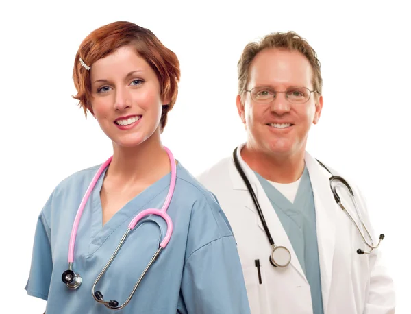 Group of Doctors or Nurses on a White Background Stock Image