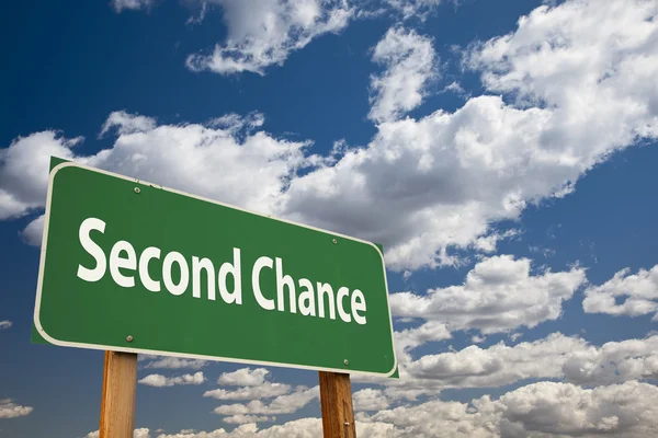 Second Chance Green Road Sign — Stock Photo, Image