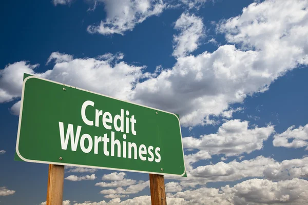 Credit Worthiness Green Road Sign — Stock Photo, Image