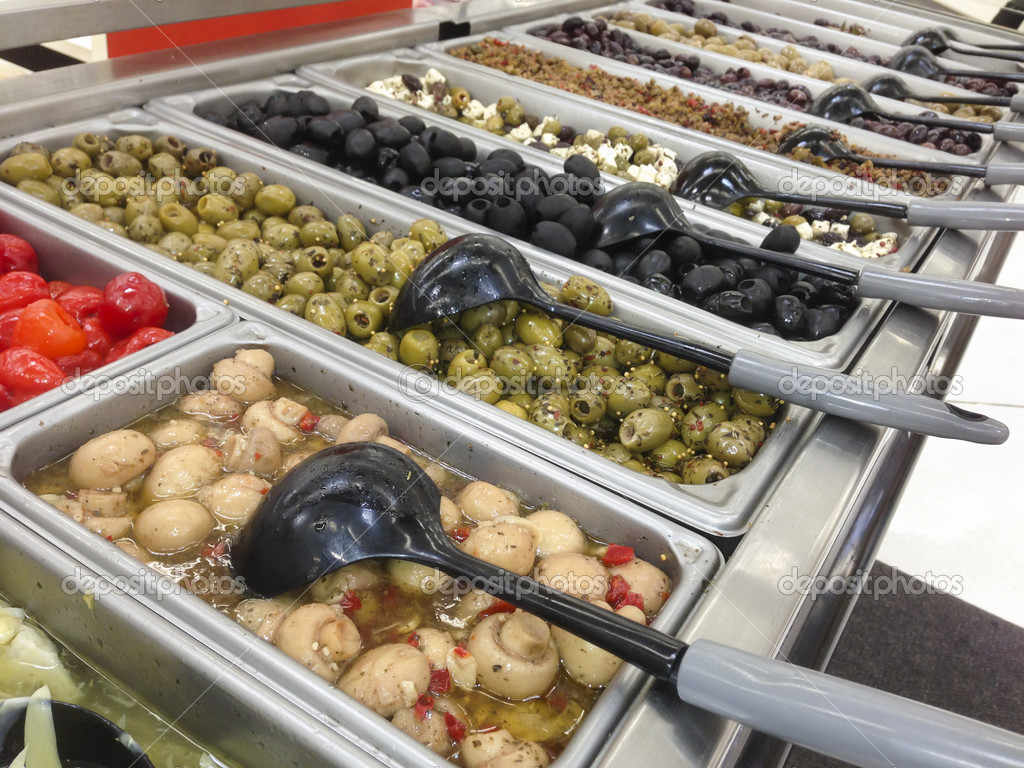 Olive Variety Buffet in Delicatessen Stock Photo by ©Feverpitch 20241819