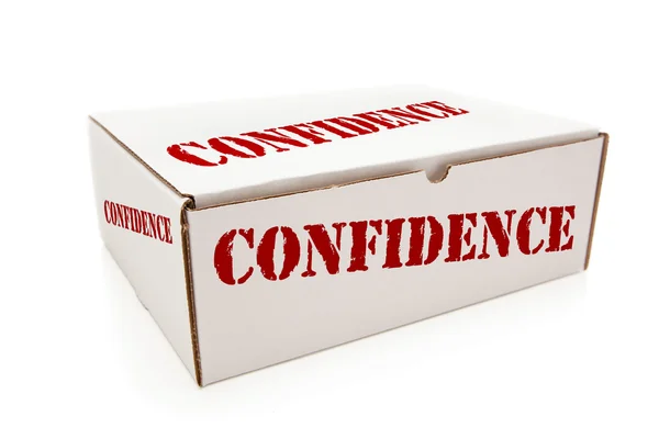 White Box with Confidence on Sides Isolated — Stock Photo, Image