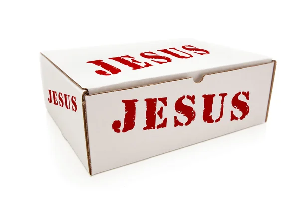 White Box with Jesus on Sides Isolated — Stock Photo, Image