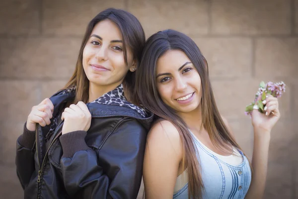 Dos hermanas gemelas de raza mixta Retrato —  Fotos de Stock