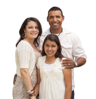 Hispanic Family Isolated on White clipart