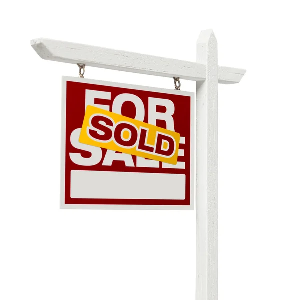 Sold For Sale Real Estate Sign with Clipping Path — Stock Photo, Image