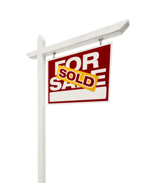 Verkauft zum Verkauf Immobilienschild mit Clipping-Pfad — Stockfoto