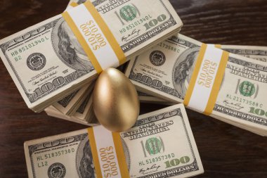 Golden Egg and Thousands of Dollars Surrounding clipart