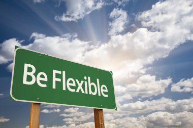 Be Flexible Green Road Sign clipart
