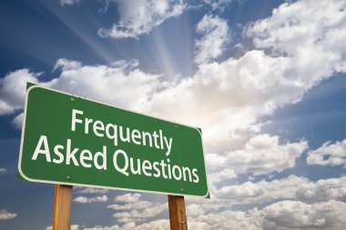 Frequently Asked Questions Green Road Sign clipart