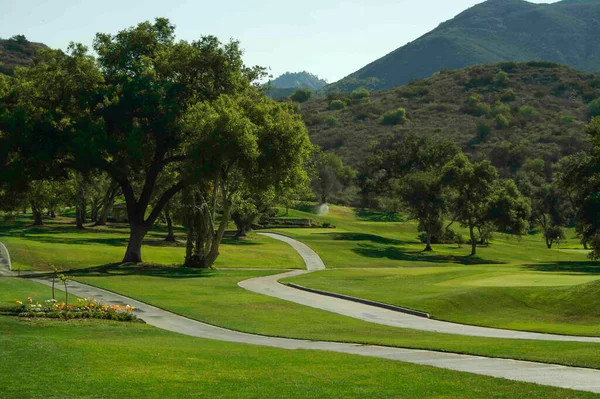 Campo Golfe Cênico Fairway Verde — Fotografia de Stock