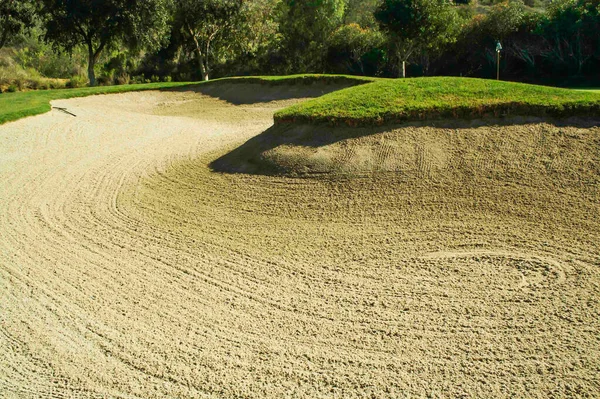 Anotace Golfového Hřiště Písku Bunkr — Stock fotografie