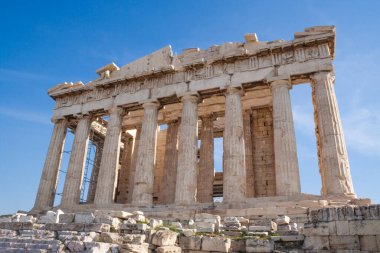 Yunanistan, Atina Akropolü 'nde Parthenon. Antik Yunan Partenonu Atina 'nın ana simgesi.