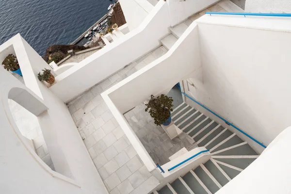Beaux Escaliers Blancs Bâtiments Santorin Grèce — Photo