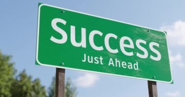 4k Pan Başarı Yeşil Yol İşareti