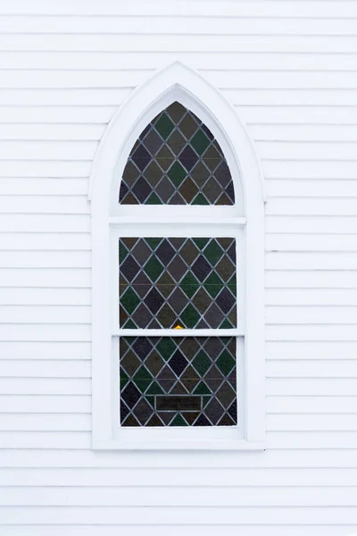 Mooi Glas Lood Raam Muur Van Kerk — Stockfoto