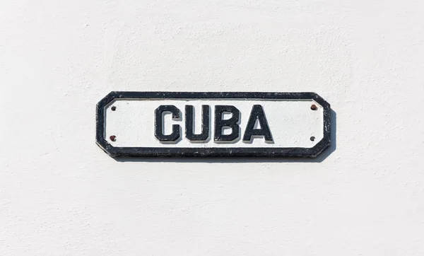 Segnaletica stradale con il nome Cuba — Foto Stock