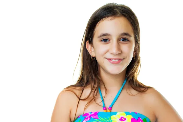 Hispanic teen wearing a swimsuit — Stock Photo, Image