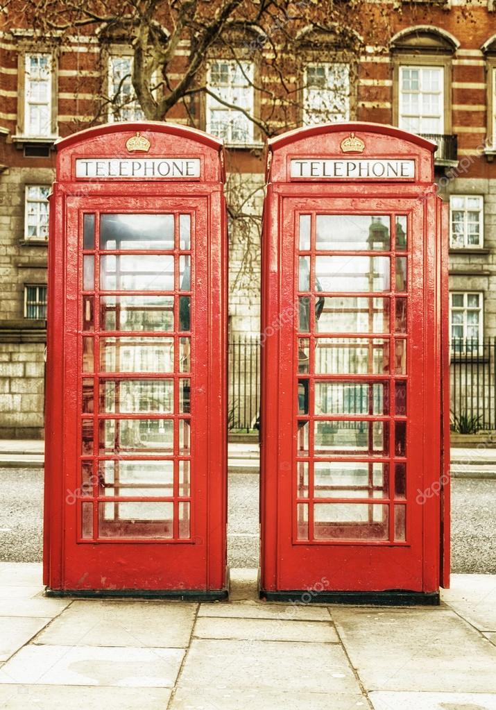 The famous red phone cabins in London