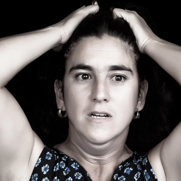 Retrato de una mujer estresada y deprimida —  Fotos de Stock