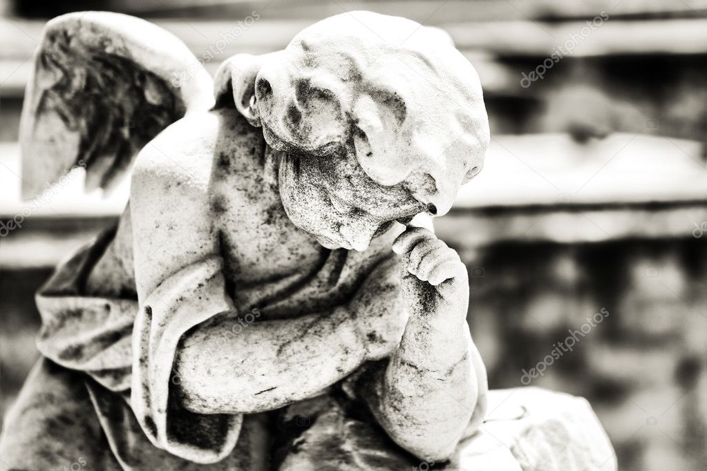 Beautiful vintage angel on a cemetery
