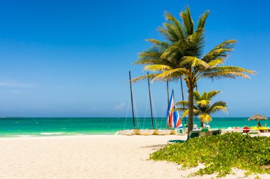 The tropical beach of Varadero in Cuba clipart