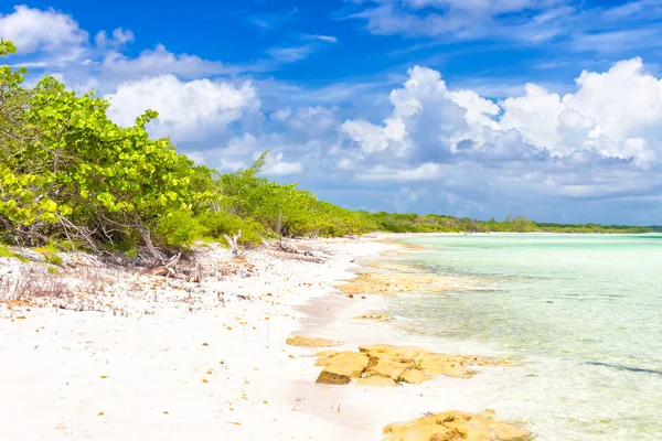Тропический пляж с бирюзовой водой на Кубе — стоковое фото