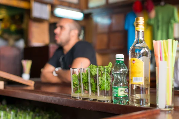 在 la bodeguita del 译介在哈瓦那 mojitos — 图库照片