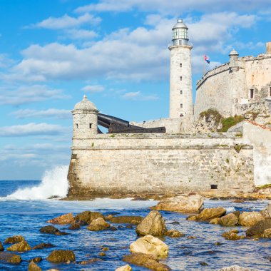 Deniz feneri ve Havana'da el morro Kalesi