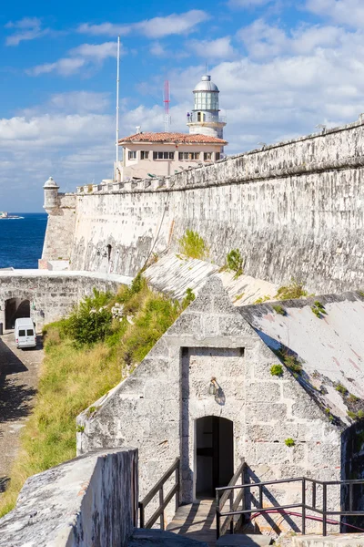 Az erőd és a világítótorony el morro Havannában — Stock Fotó