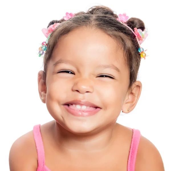 Multiracial niña pequeña sonriendo —  Fotos de Stock