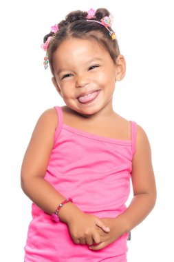 komik bir tabir ile çok ırklı küçük kız