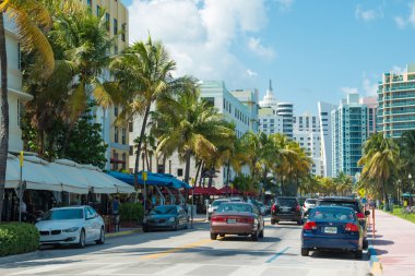 Art deco mimarisi, ocean drive south beach, miami