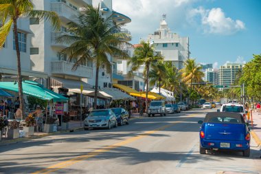 Art deco mimarisi, ocean drive south beach, miami