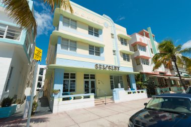 Art deco mimarisi, ocean drive south beach, miami