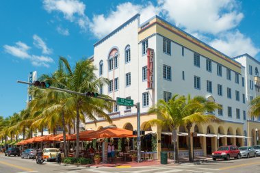 Art deco mimarisi, ocean drive south beach, miami