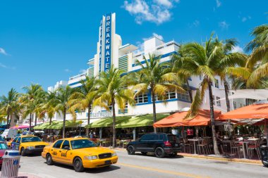 Art deco mimarisi, ocean drive south beach, miami