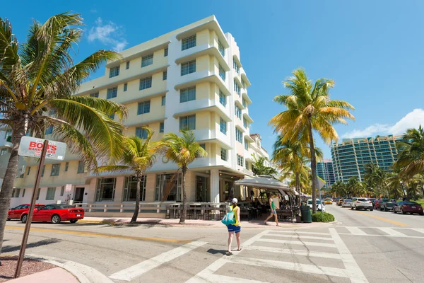 Architettura Art Deco a Ocean Drive a South Beach, Miami — Foto Stock