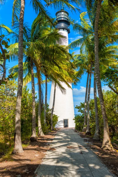 Berühmter Leuchtturm bei key biscayne, miami — Stockfoto