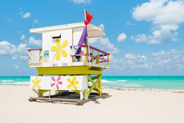 Lifeguard tower in South Beach, Miami Royalty Free Stock Images