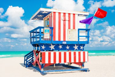 south Beach, miami renkli cankurtaran Kulesi