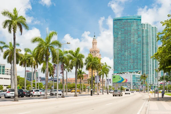 Arranha-céus e a Torre Freedon no centro de Miami — Fotografia de Stock