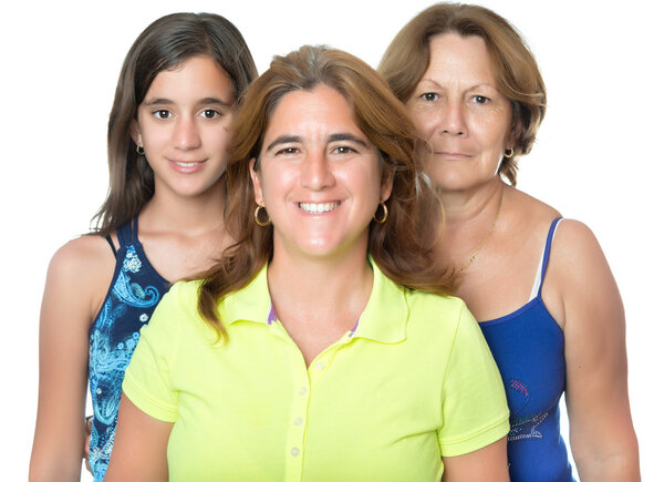 Three generations in a family of hispanic women