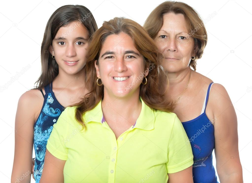 Three generations in a family of hispanic women