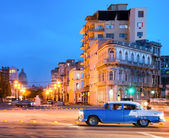 Urban scene at night in Old Havana